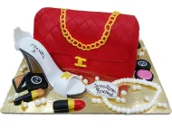 Tort Geanta Rosie cu Pantof si Farduri
