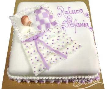 Tort de Botez cu Bebelus si Paturica