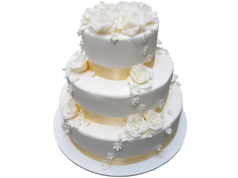 Tort de Nunta cu Flori Albe