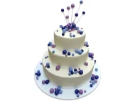 Tort de Nunta cu Bilute Mov si Lila