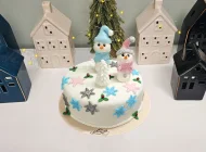 Tort Iarna cu Figurine Oameni de Zapada