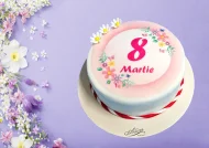 Tort cu Poza 8 Martie Roz