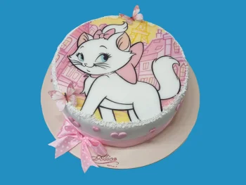 Tort cu Poza Comestibila Pisica Marie