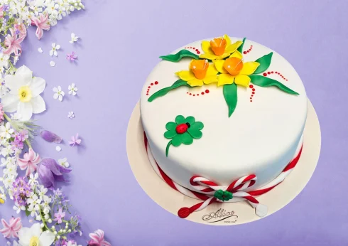 Tort Luna Martie cu Narcise