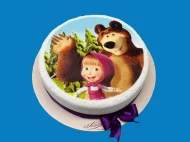 Tort cu Poza Comestibila Masha si Ursul