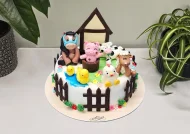 Tort cu Figurine Animalute la Ferma