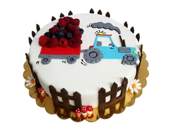 Tort cu Figurina Tractor cu Remorca
