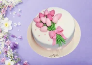 Tort Martie cu Lalele Roz