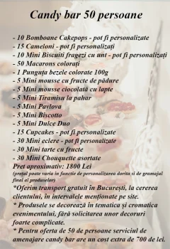 Oferta Candy Bar 50 de persoane