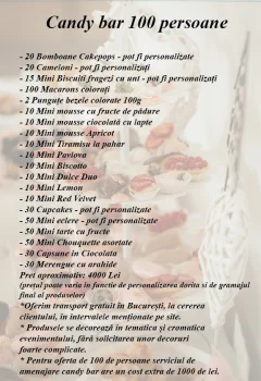 Oferta Candy Bar 100 de persoane