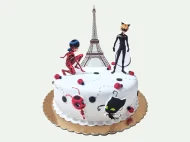 Tort cu Poze Buburuza si Motan Noir