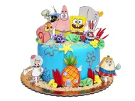 Tort cu poze Sponge Bob si Prietenii