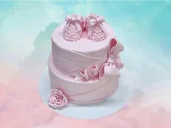 Tort de Botez cu Botosei cu Floricele