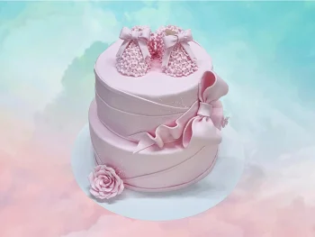 Tort de Botez cu Botosei cu Floricele