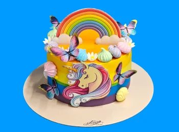 Tort cu poze Unicorn Curcubeu