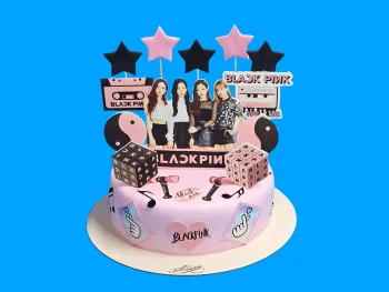Tort cu Poze Black Pink