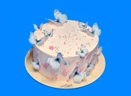 Tort Roz cu Fluturi Bleu