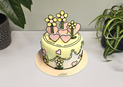 Tort Cu Flori Cartoon