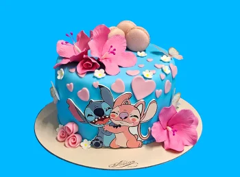 Tort cu Poze Stitch si Angel