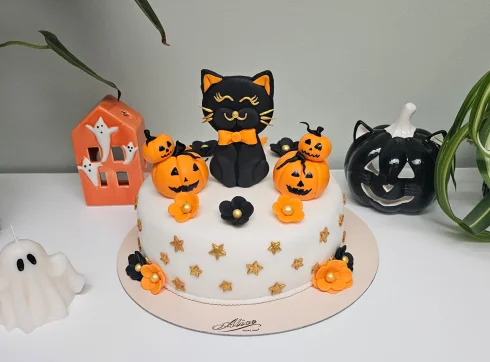 Tort Halloween cu Pisica