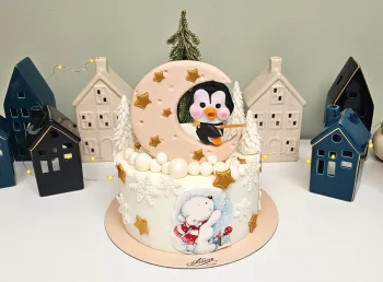 Tort Iarna Cu Pinguin si Semiluna