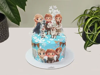 Tort cu Poze Frozen, Ana si Elsa