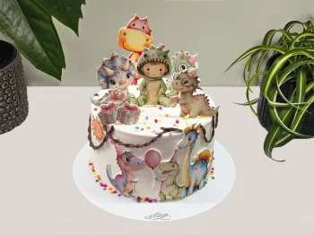 Tort cu Poze Petrecere cu Dinozauri
