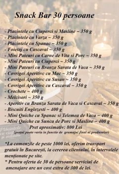 Oferta Snack Bar 30 de persoane