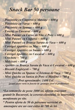 Oferta Snack Bar 50 de persoane
